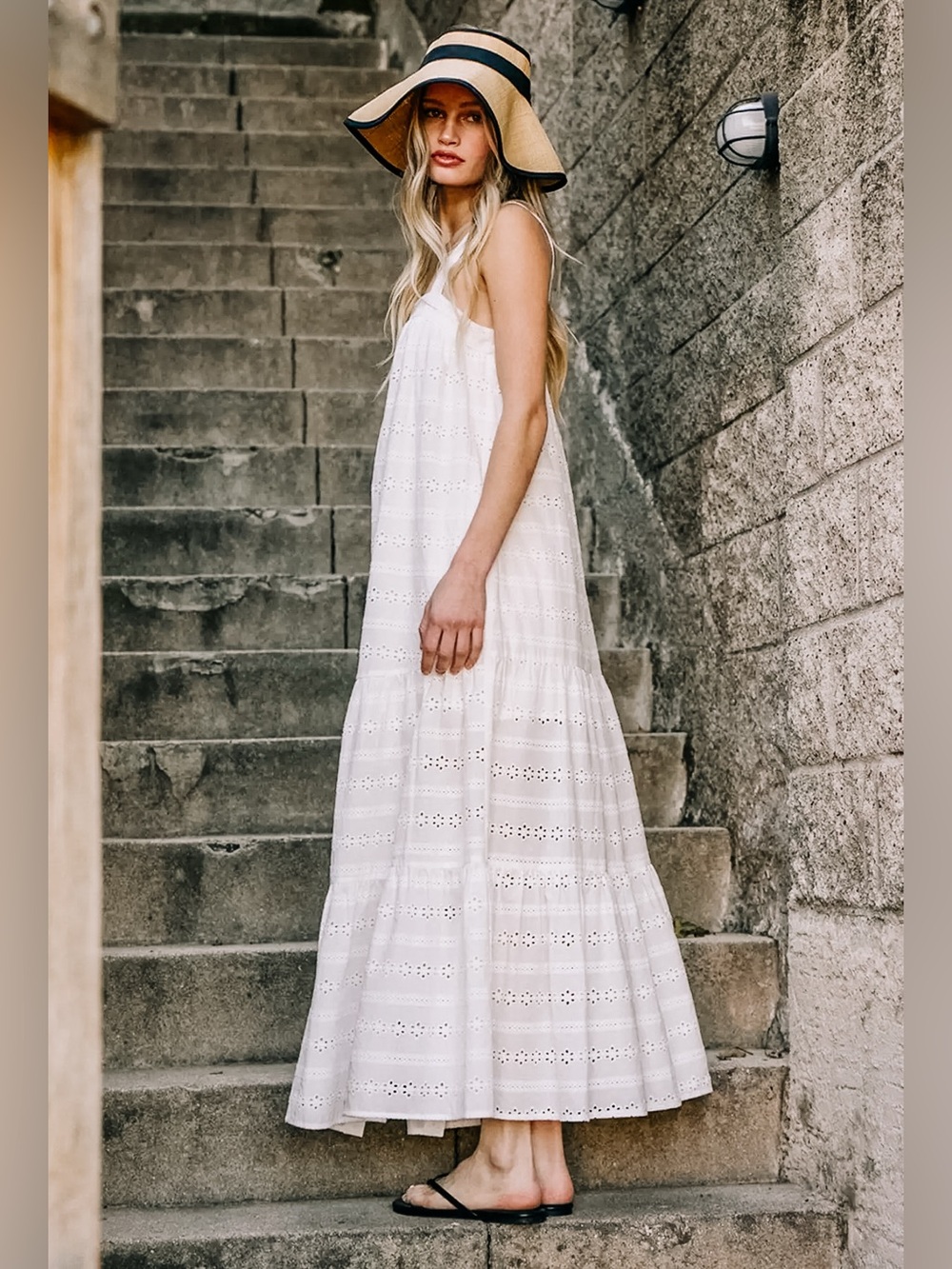 White eyelet maxi dress NWT - Picture 7 of 7